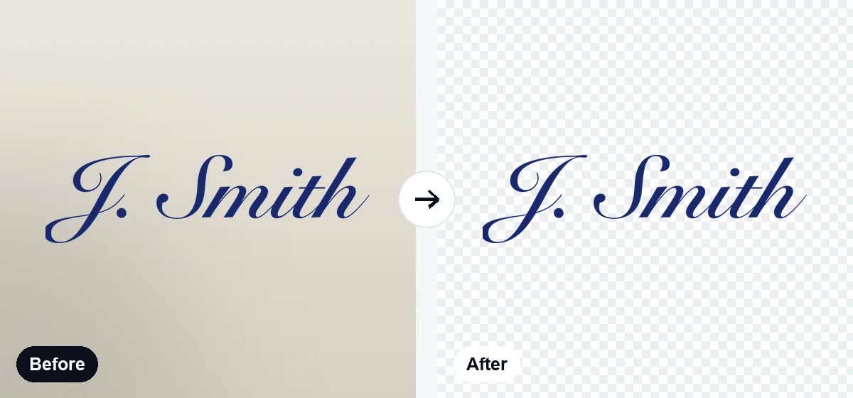 Signature Background Remover example result